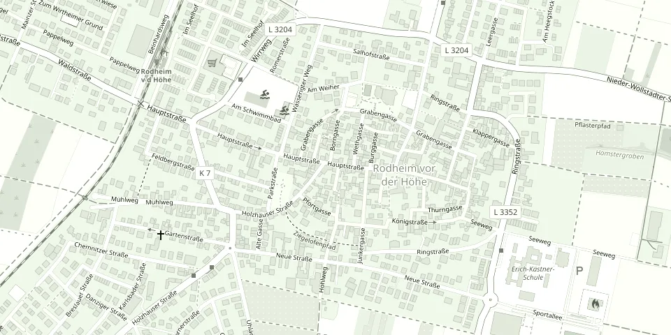 Karte von Rodheim mit dem Studio in der Hauptstraße 49